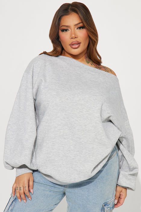 Plus size off shop the shoulder sweatshirts