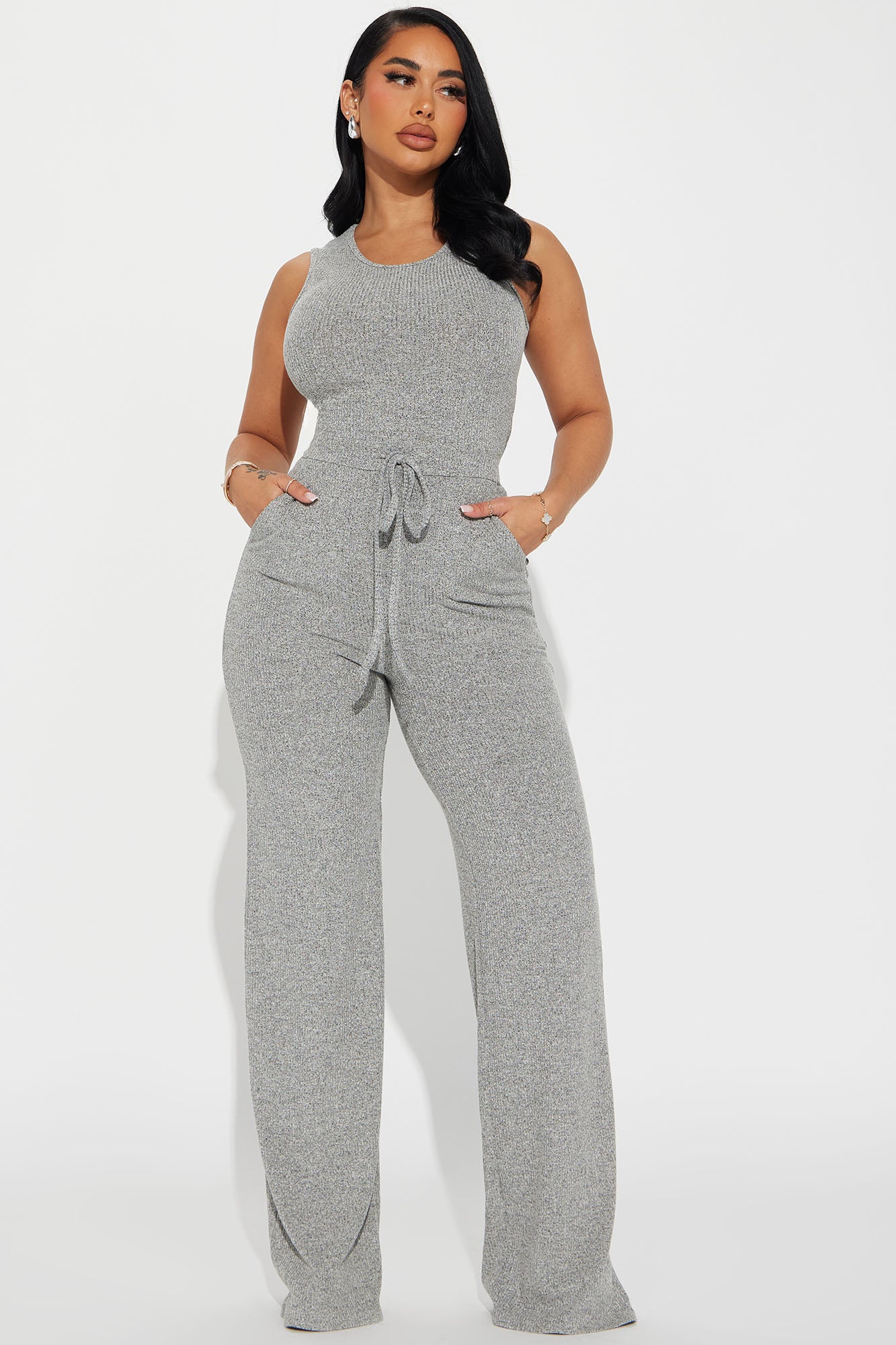 Express Your Style Jumpsuit - Heather Grey