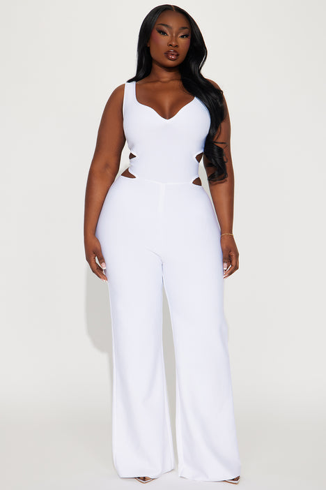 White bandage best sale jumpsuit