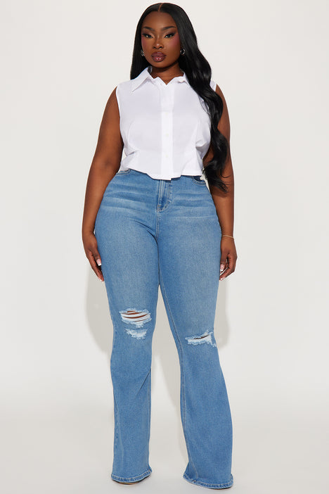 Plus size high waisted flare deals jeans