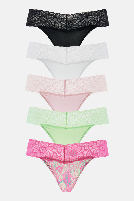 Cheeky Underwear For Women Print Lingerie Temptation Low-Waist Underwear  Pink XL 