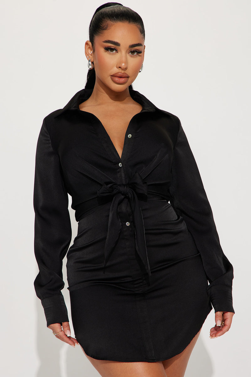 Ivanna Satin Mini Dress - Black | Fashion Nova, Dresses | Fashion Nova