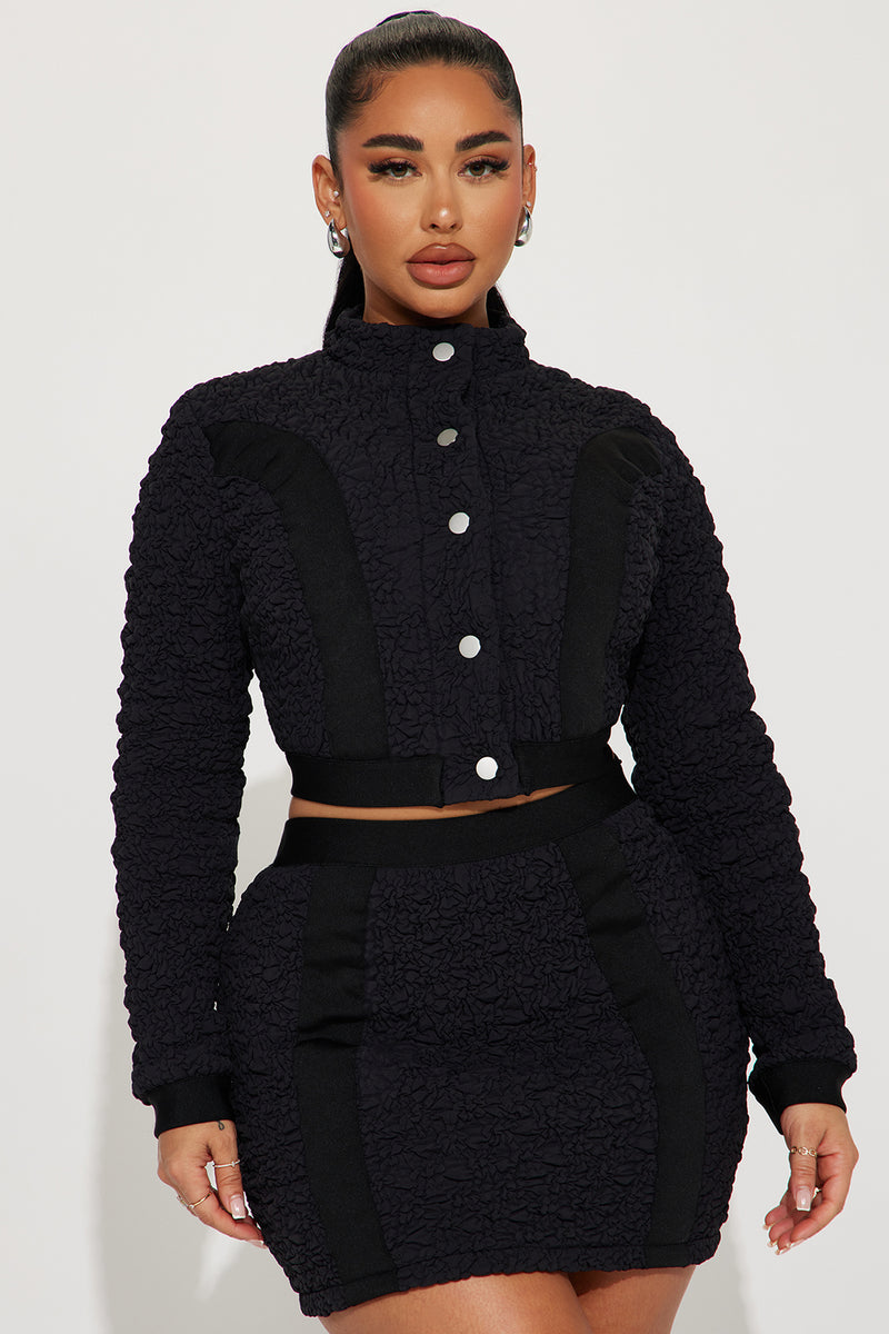 Babe Nation Textured Skirt Set Black Fashion Nova, Matching Sets Fashion Nova