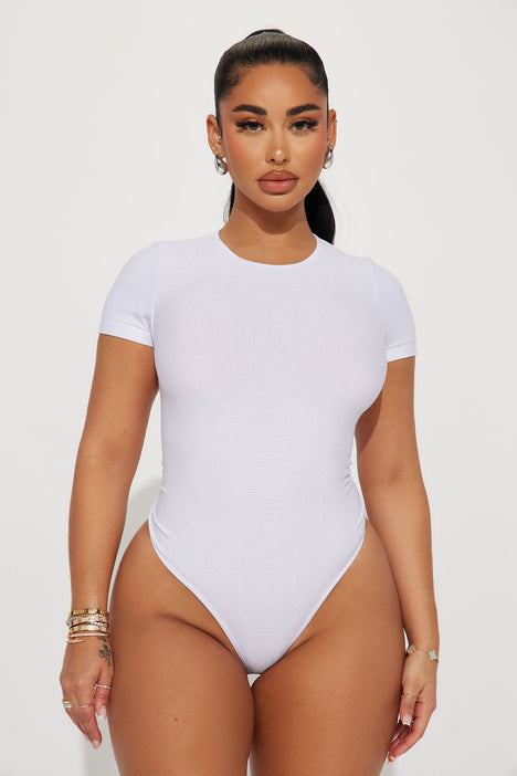 Alexis Seamless Bodysuit - White, Fashion Nova, Bodysuits