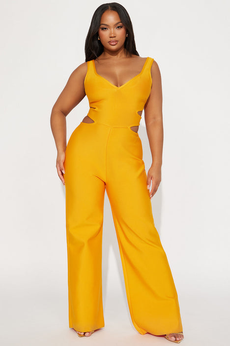 On The Stage Bandage Jumpsuit Orange