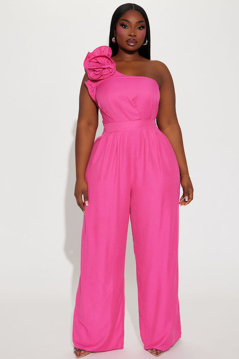 Isabel One Shoulder Jumpsuit - Pink - Petal & Pup USA