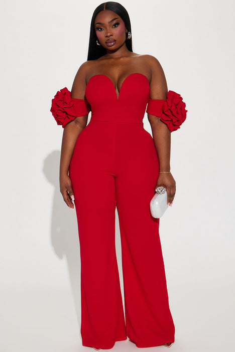 Over Too Soon Jumpsuit Red