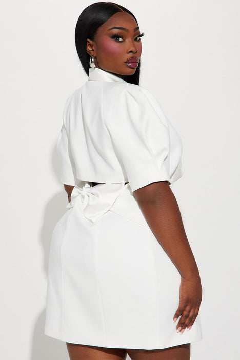 White blazer sales mini dress