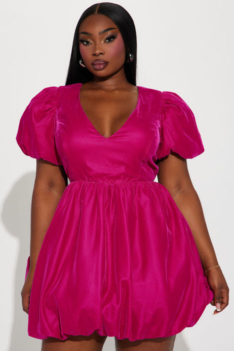 Always Bubbly Velvet Micro Mini Dress Hot Pink Fashion Nova