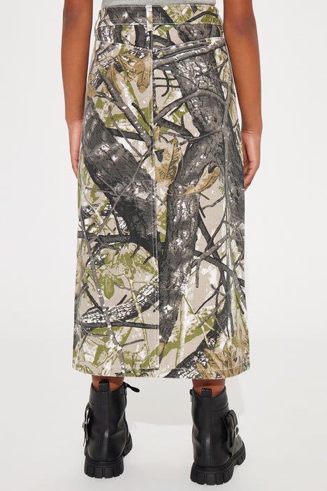 Camouflage maxi best sale skirt with pockets