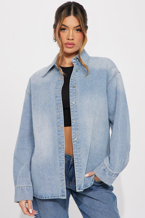 Fashion nova hotsell denim shirt