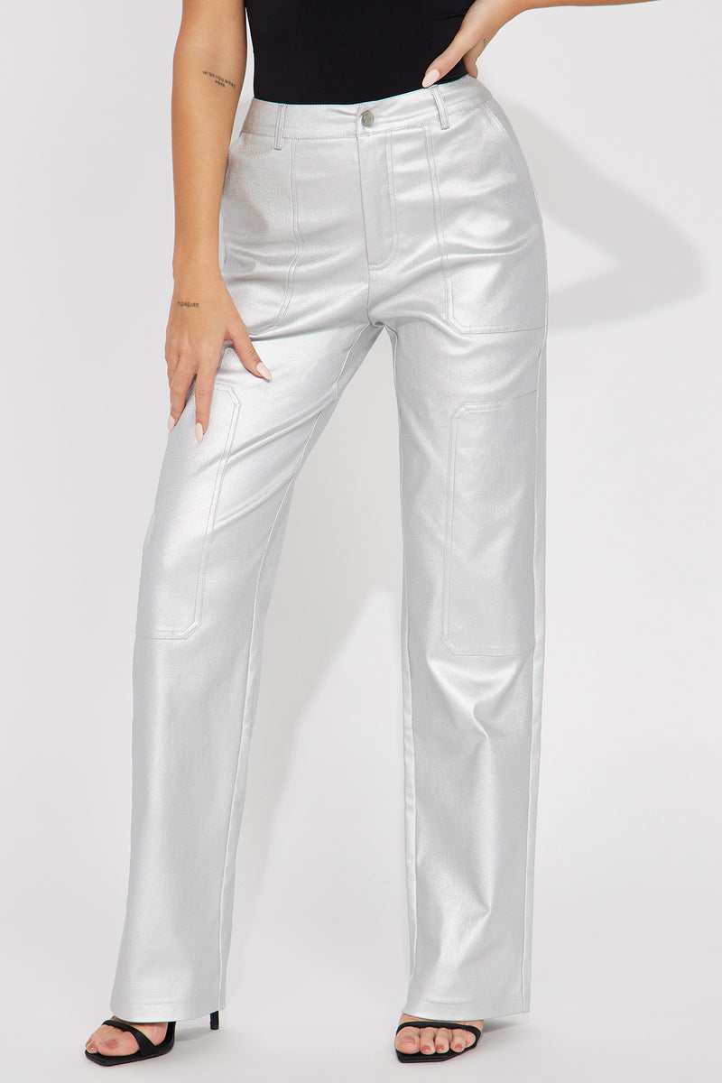 I Want More Metallic Coated Pant - Silver | Fashion Nova, Pants ...