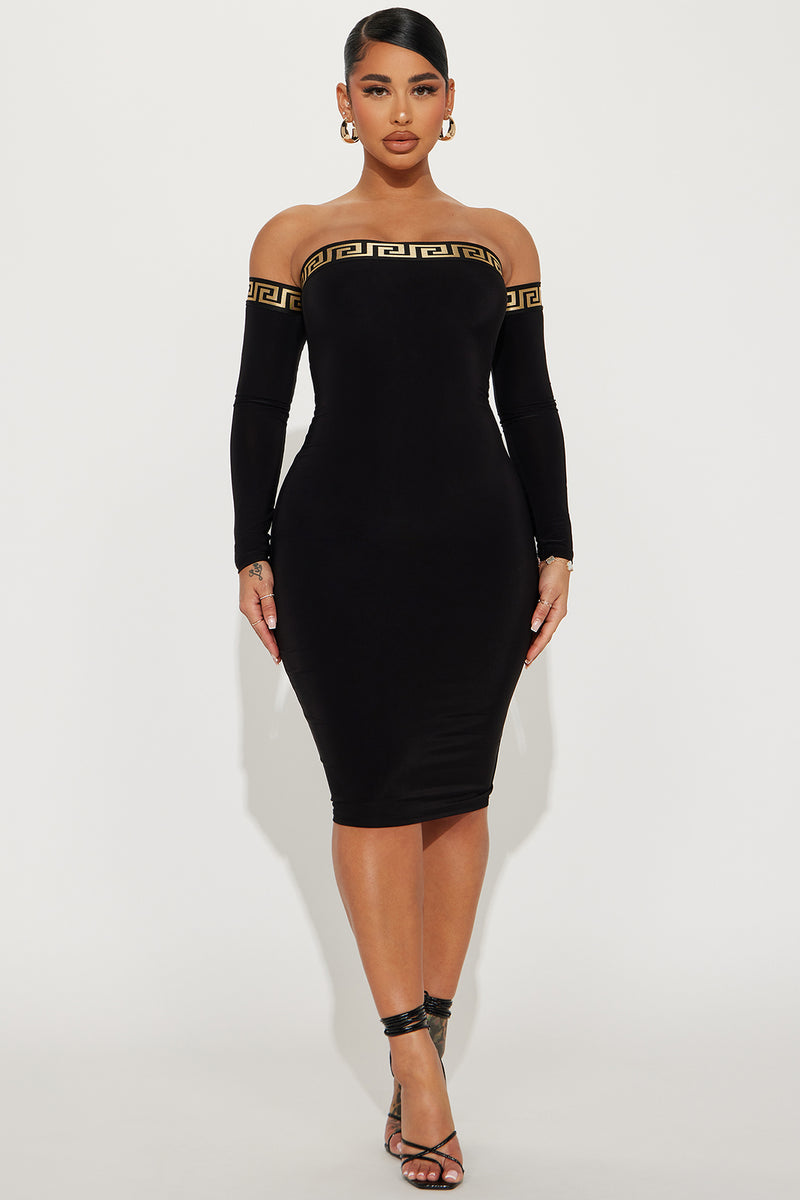 Grecia Midi Dress - Black | Fashion Nova, Dresses | Fashion Nova