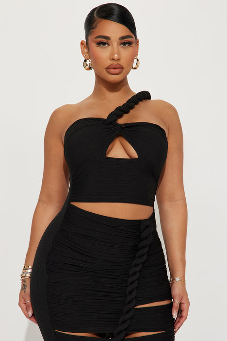Twist It Up Maxi Dress - Black, Fashion Nova, Dresses
