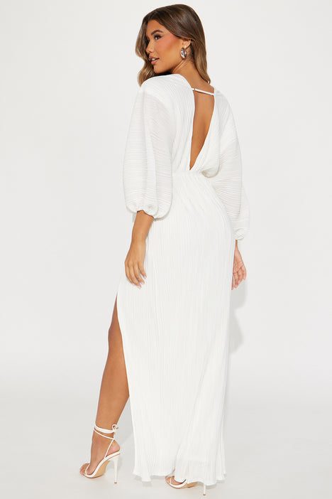 Paloma Pleated Maxi Dress White