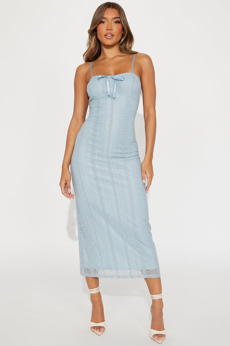 Fashion nova blue lace dress sale