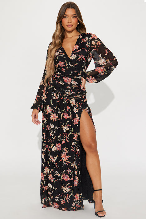 Floral maxi dress fashion nova hotsell