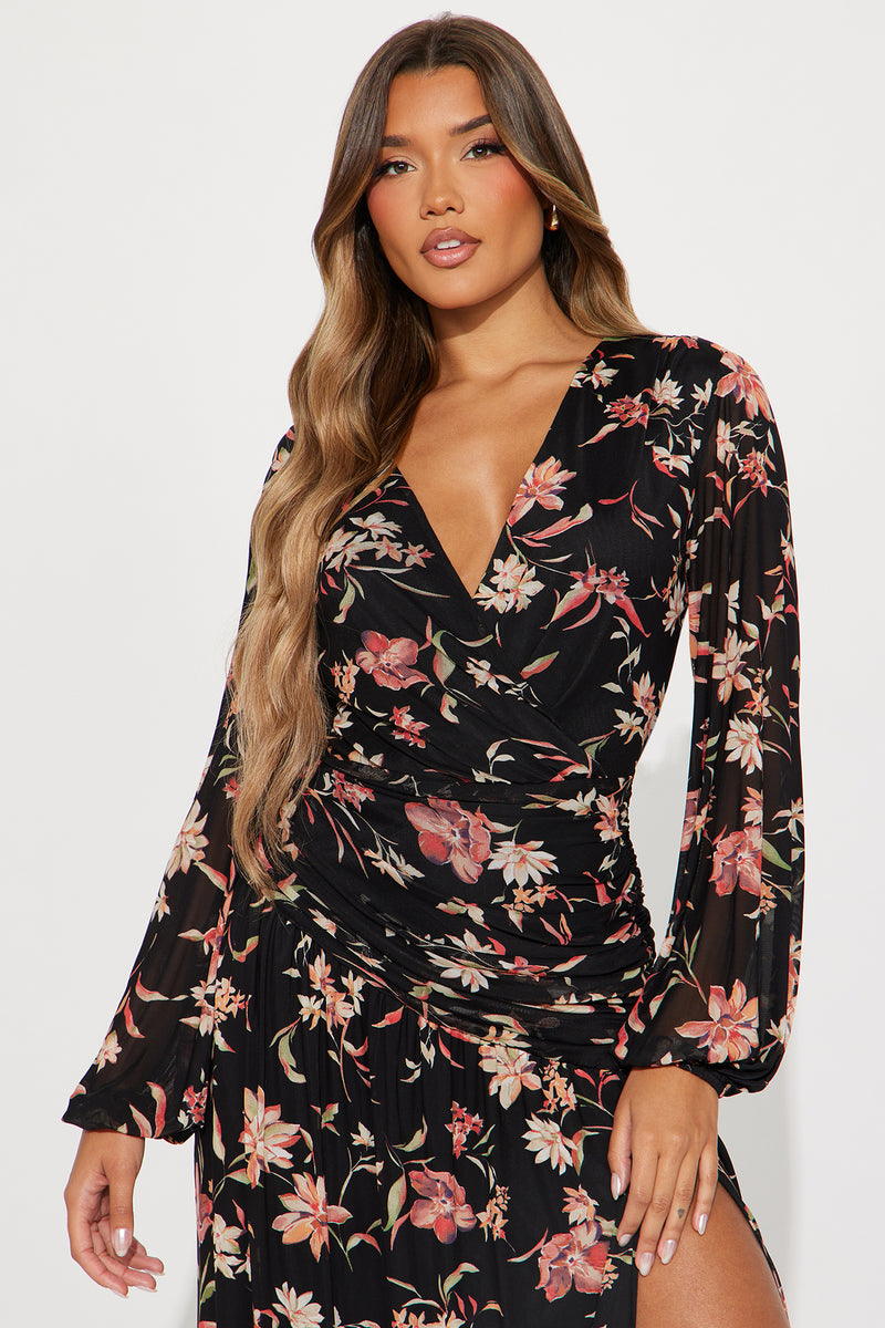 Farah Floral Maxi Dress - Black | Fashion Nova, Dresses | Fashion Nova