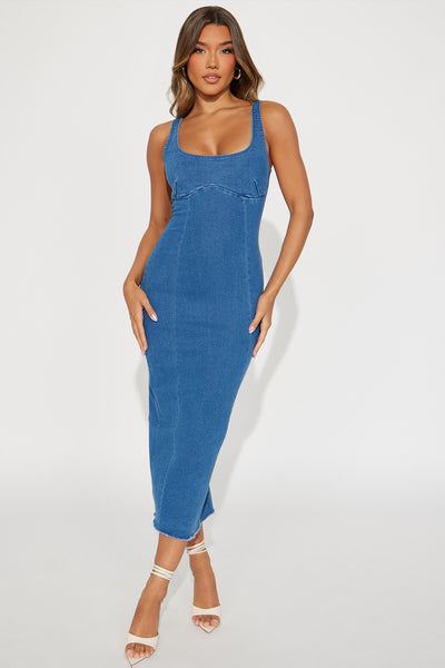 Donna claire denim dresses store