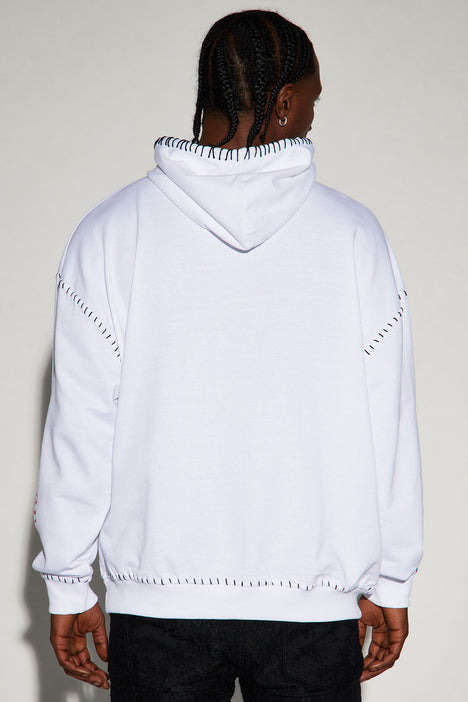 Savage Rose Thorns Oversized Hoodie White