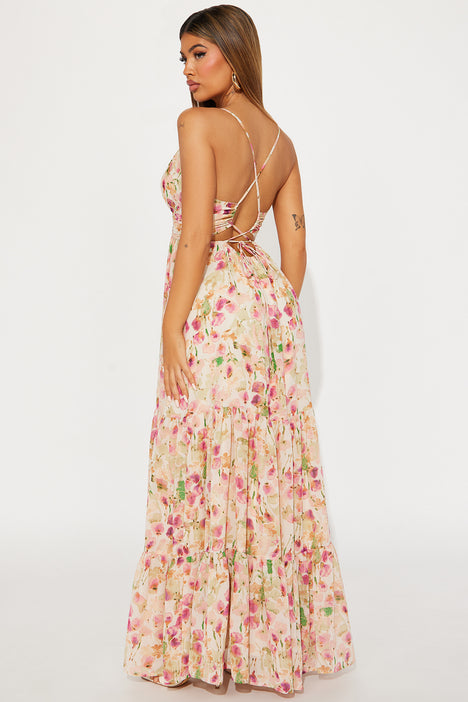 Valerie Floral Maxi Dress Pink combo