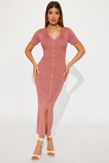 Dominique midi dress online in mauve