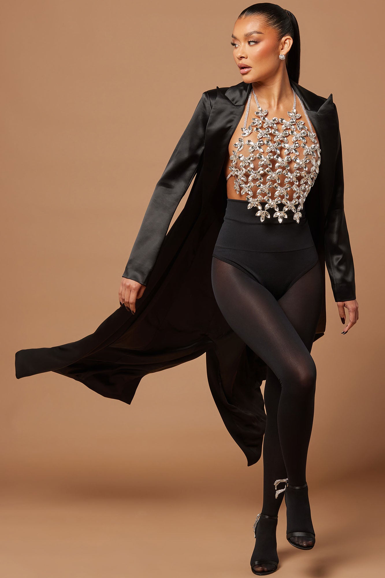 Deana Satin Duster Jacket Black Fashion Nova Luxe Fashion Nova