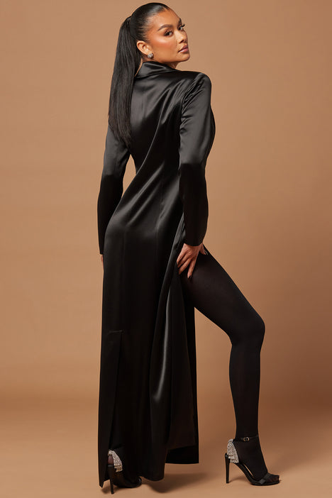 Satin maxi duster on sale