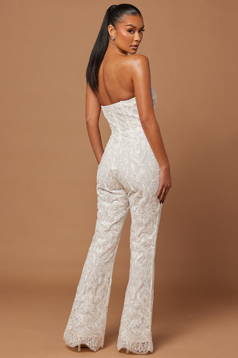 White embroidered new arrivals jumpsuit