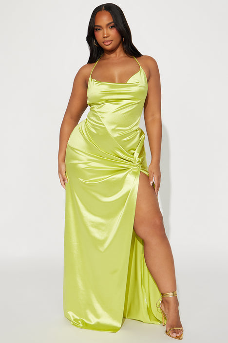 Satin on sale yellow gown