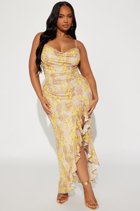 Fashion nova top yellow floral dress
