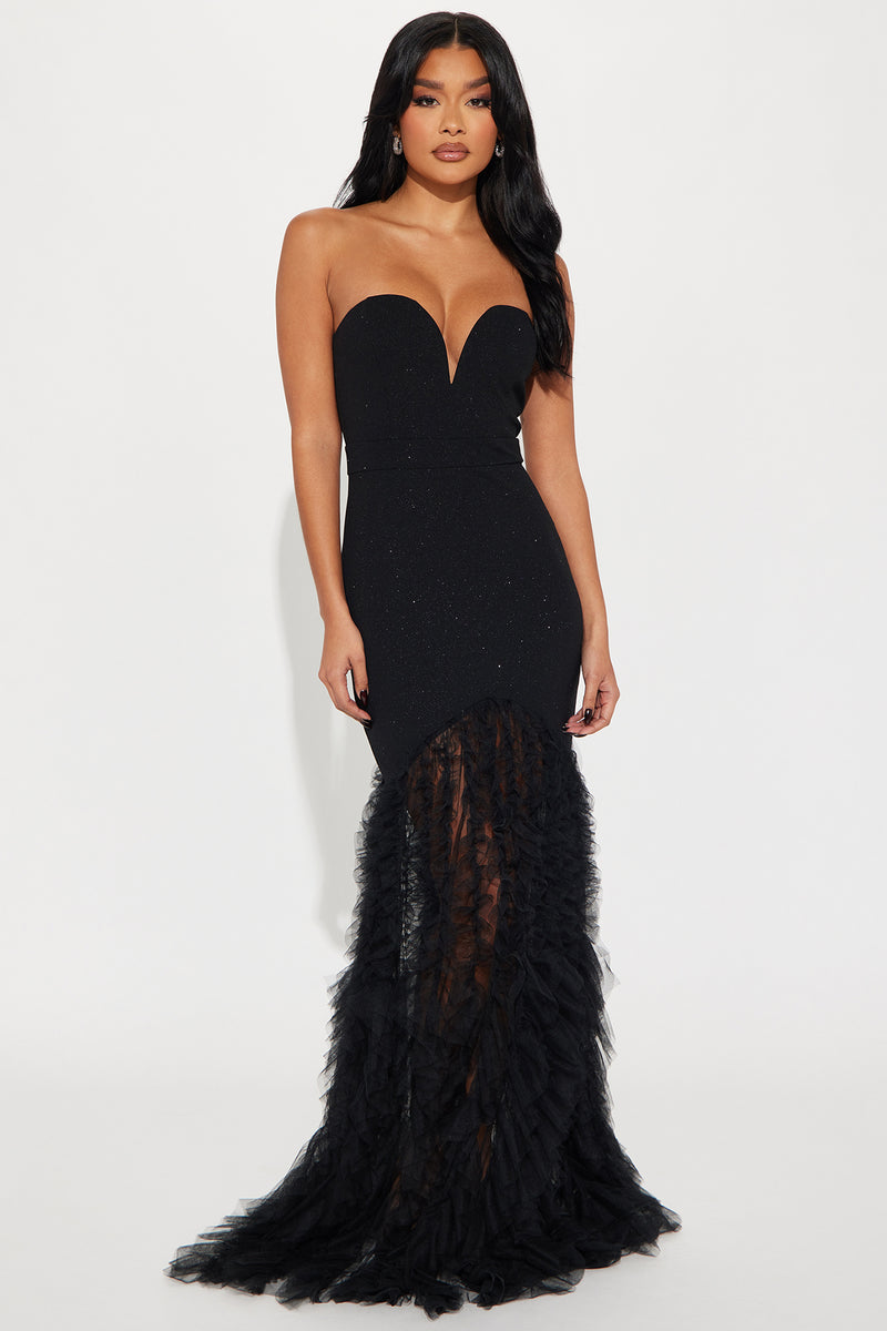 Bella Glitter Gown - Black | Fashion Nova, Dresses | Fashion Nova