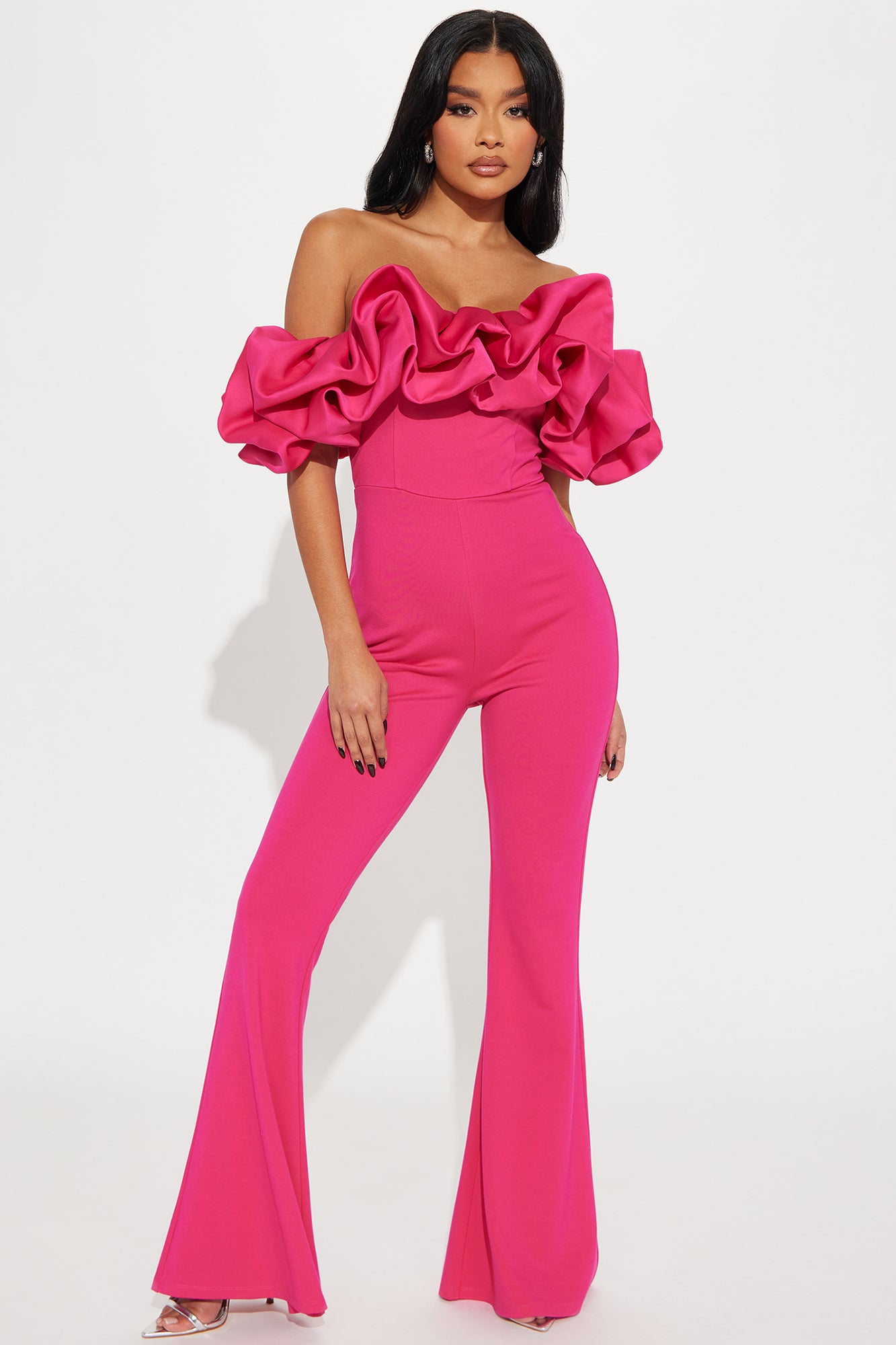 Ruffle Affair Jumpsuit Magenta Fashion Nova Jumpsuits
