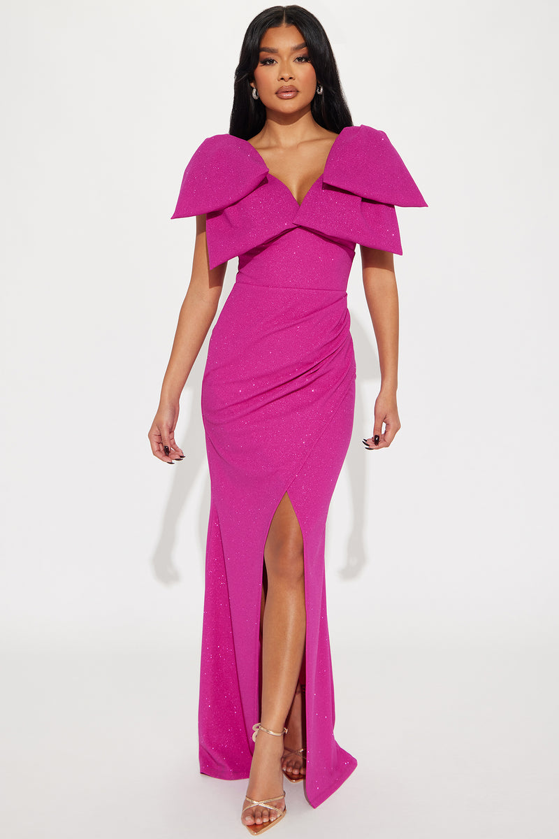 Bow Babe Glitter Maxi Dress - Magenta | Fashion Nova, Dresses | Fashion ...