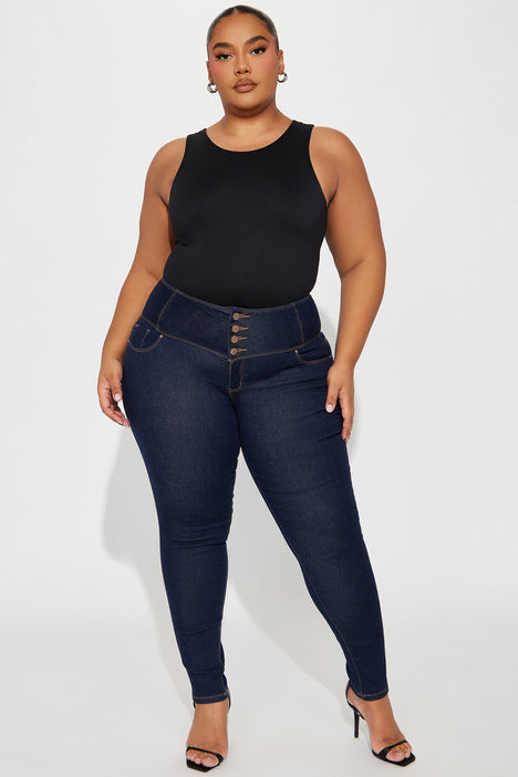 Fashion nova dark wash jeans top
