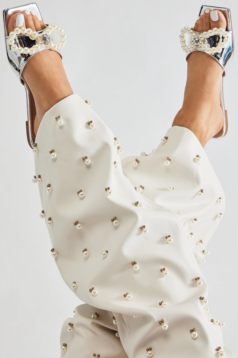 Sunday Feels Pearl Flat Sandals - Silver | Fashion Nova, Shoes ...
