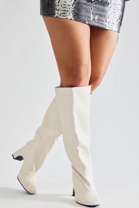 Cream high heel boots new arrivals