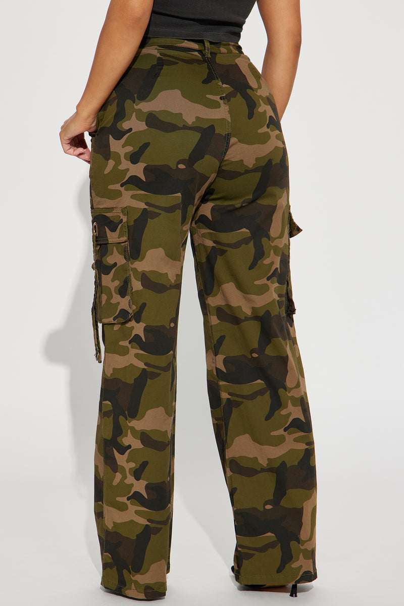 Lay Low Camo Wide Leg Cargo Pant - Olive/combo | Fashion Nova, Pants ...