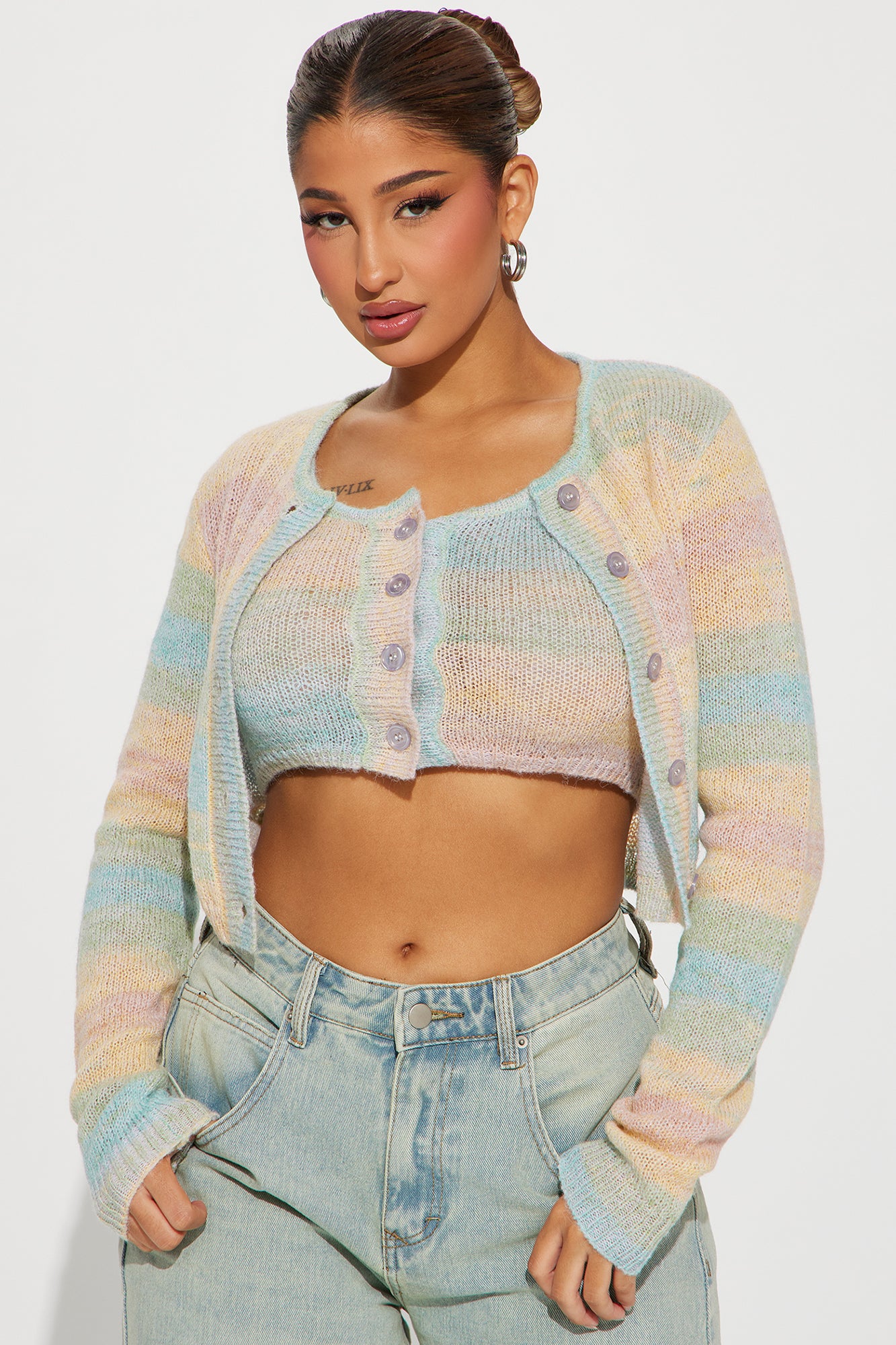 Fashion nova rainbow sweater top
