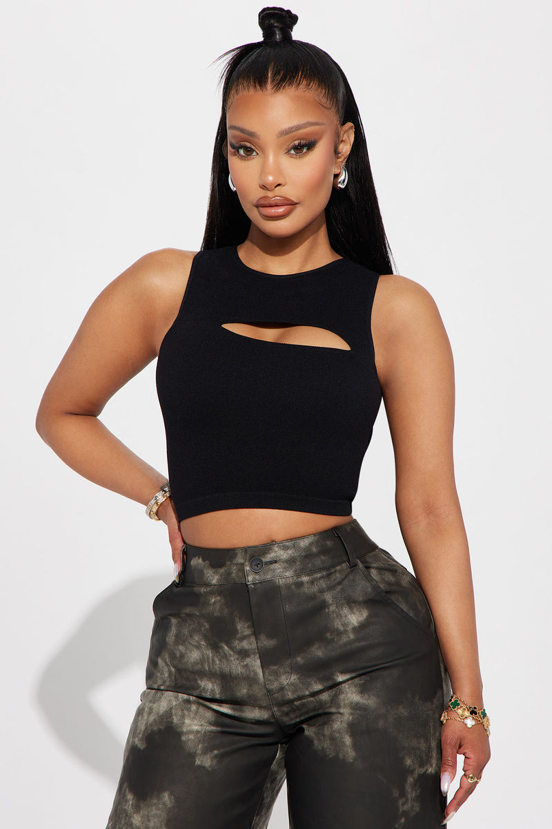 Chacen Cut Out Top Black Fashion Nova, Knit Tops Fashion Nova