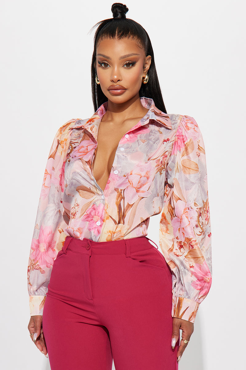 Watch Me Bloom Shirt - Pink/combo | Fashion Nova, Shirts & Blouses ...