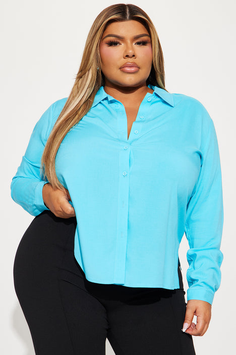 Vivien Shirt - Blue, Fashion Nova, Shirts & Blouses