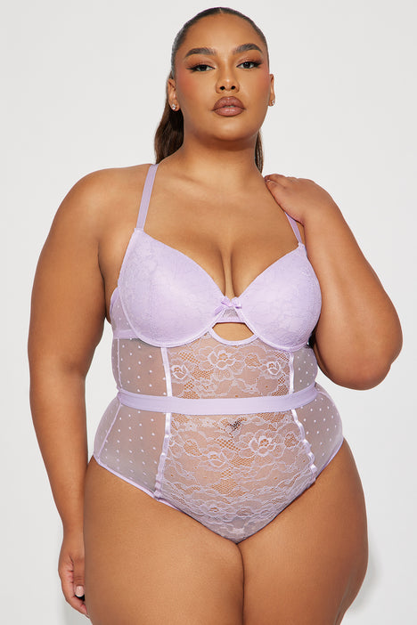 Romantic Affair Lace Teddy Lavender