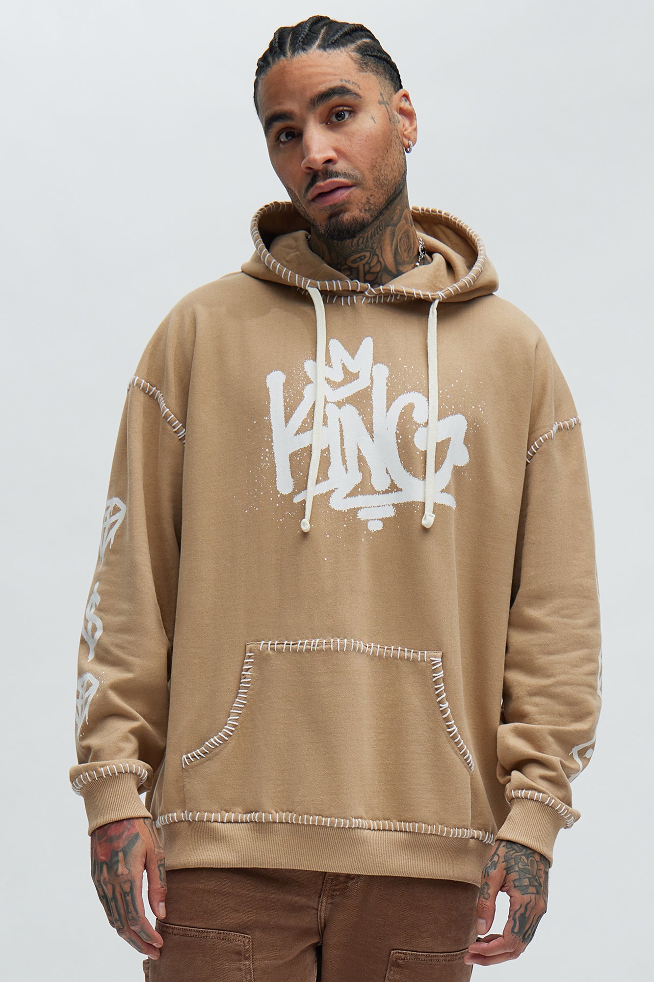 Oversized sand hoodie shop