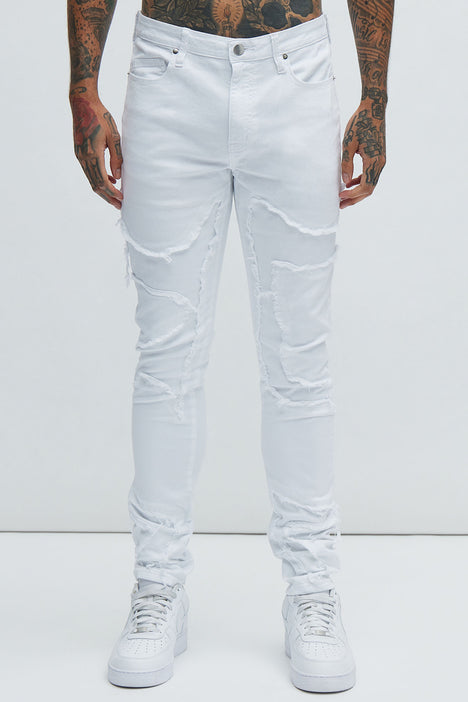 White ripped best sale jeans fashion nova