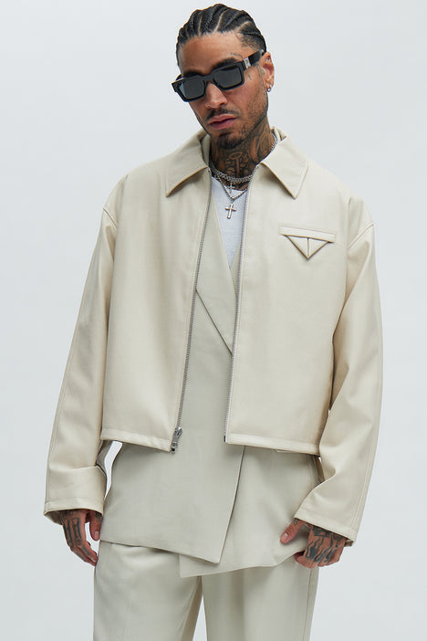 Cream cropped jacket discount to wear over dress