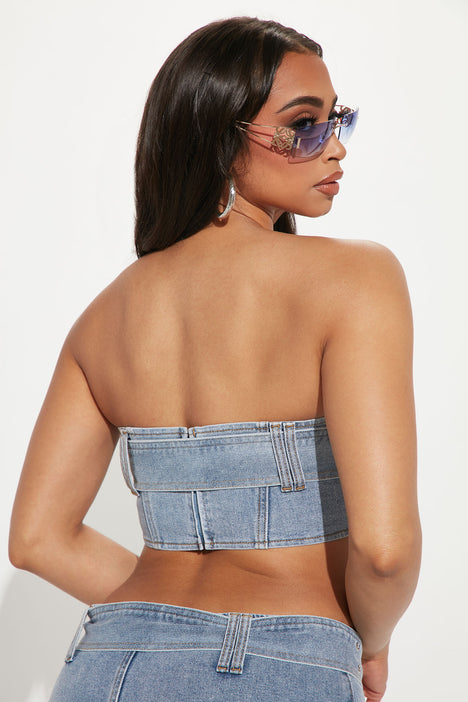 Janisa Denim Tube Top Light Wash