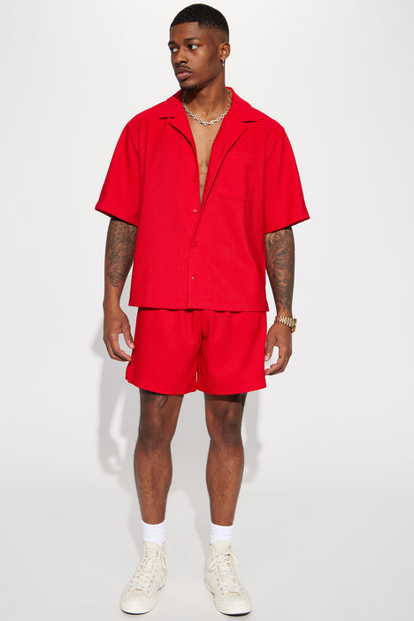 Red shop oversized shirt