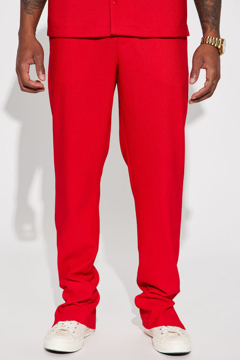 Show Up Slim Slit Pants Red Fashion Nova Mens Pants Fashion
