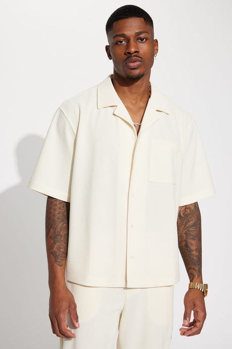 Off white top button up shirt